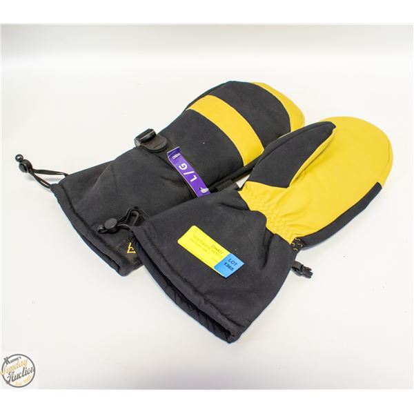 NEW SARANAC MEN'S DEERSKIN SKI MITTENS, SIZE L