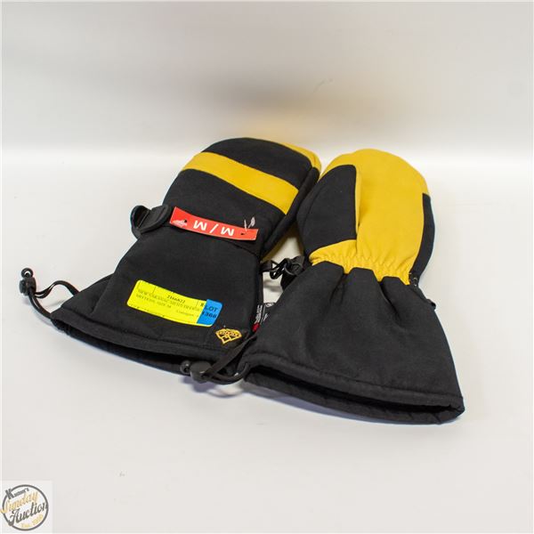 NEW SARANAC MEN'S DEERSKIN SKI MITTENS, SIZE M