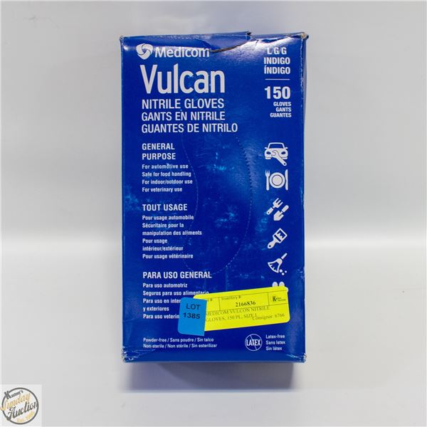 MEDICOM VULCON NITRILE GLOVES, 150 PL, SIZE L