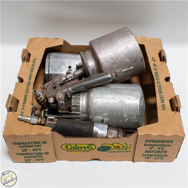 AIR TOOLS LOT 2 SPRAY GUNS/IMPACT GUN & RATCHET