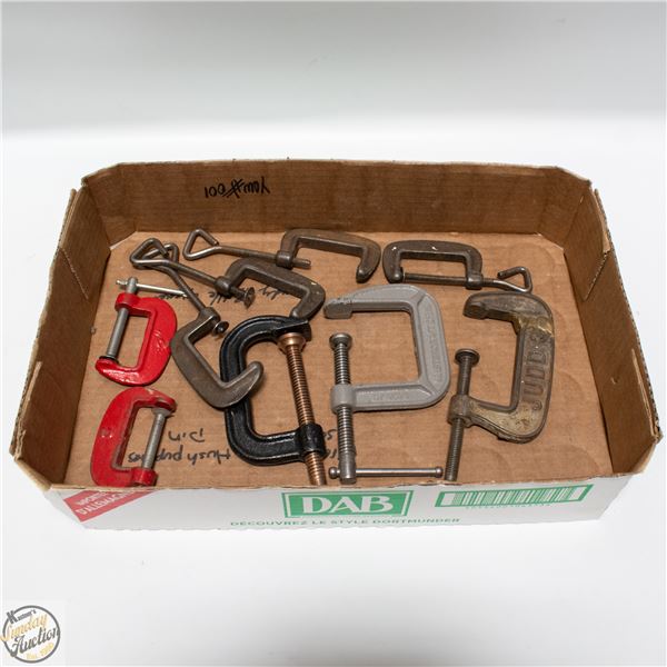 FLAT OF ASSORTED METAL CLAMPS