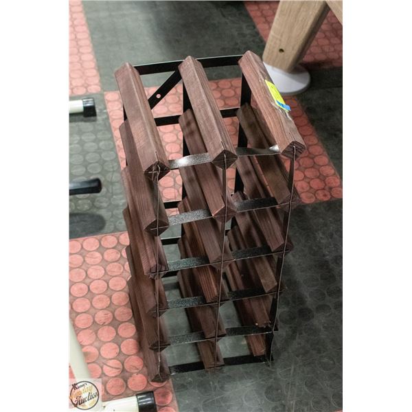 VINTAGE WOOD/METAL WINE RACK