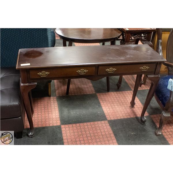 SOLID MAHOGANY 2 DRAWER HALL TABLE