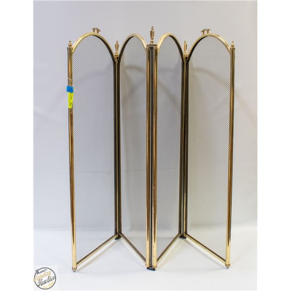 VINTAGE BRASS FIRE PLACE SCREEN