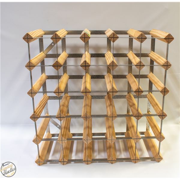 VINTAGE WOOD/METAL WINE RACK