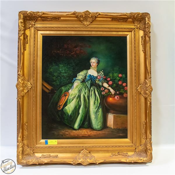 VINTAGE MADAME BERGERT PRINT IN ORNATE FRAME