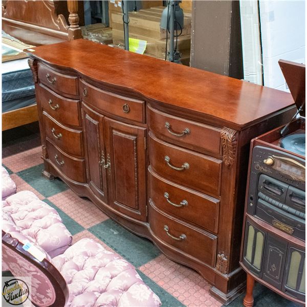 MAHOGANY WOOD DRESSER 9 DRAWER 1 CABINET