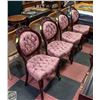 Image 1 : VINTAGE VICTORIAN STYLE CHAIRS TUFTED PINK ACCENT