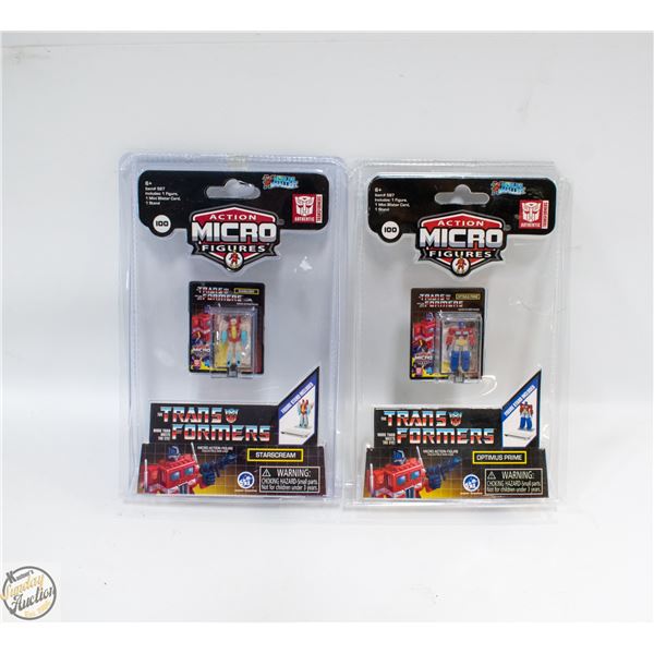 (2) NEW SEALED TRANSFORMERS ACTION MICRO FIGURES