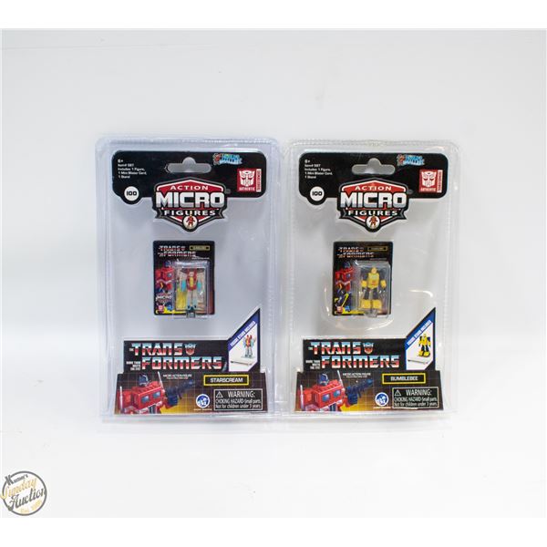 (2) NEW SEALED TRANSFORMERS ACTION MICRO FIGURES