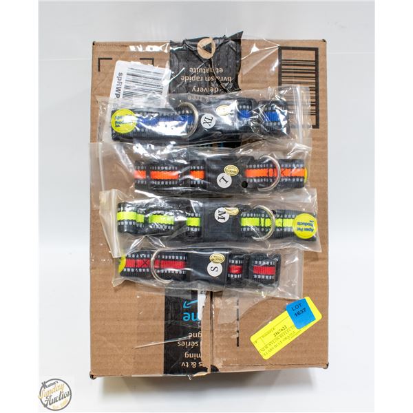 30 NEW NYLON REFLECTIVE DOG COLLARS BLUE ORANGE
