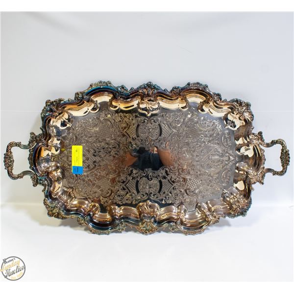 VINTAGE SILVER PLATED SERVING TRAY