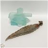 Image 1 : FROSTED GLASS INUKSHUK + ELEPHANT