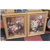 Image 1 : 2 VINTAGE FRENCH FLORAL PRINTS IN ORNATE FRAMES