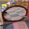 Image 1 : ROUND WOOD MIRROR 38"X28"