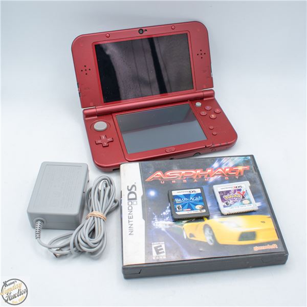 NINTENDO 3DS XL + "POKEMON Y" + 2 OTHER GAMES