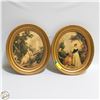 Image 1 : 2 VINTAGE OVAL VICTORIAN FRAMED PRINTS WOOD