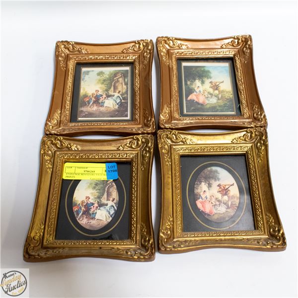 4 VINTAGE MINATURE VICTORIAN PRINTS