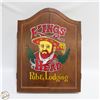 Image 1 : KINGS HEAD PUB & LODGING DART BOARD IN WOOD HANGIN