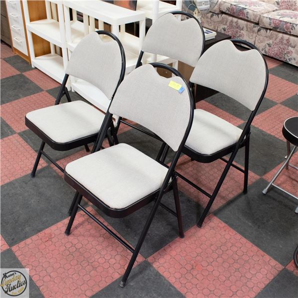 METAL/VINYL FOLDING CHAIRS- SET OF 4