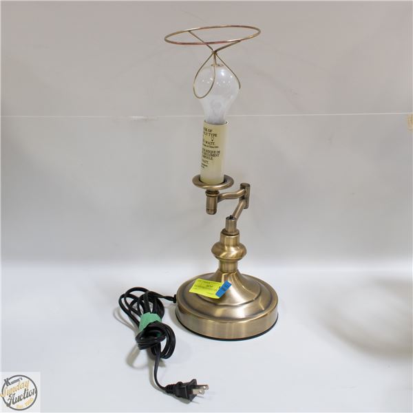 BRUSHED BRASS SWING ARM TABLE LAMP- 17"