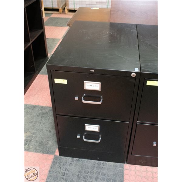 BLACK 2 DRAWER FILE CABINET