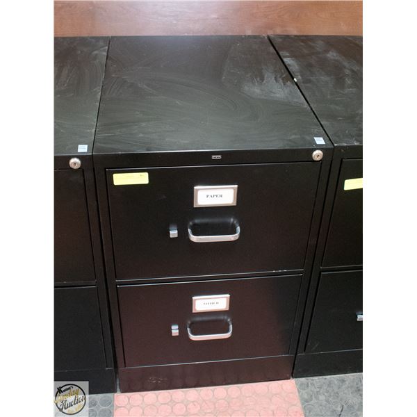 BLACK 2 DRAWER FILE CABINET