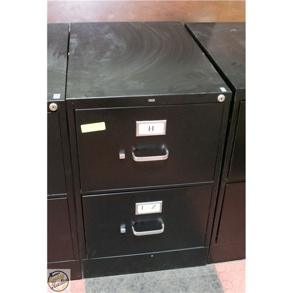 BLACK 2 DRAWER FILE CABINET