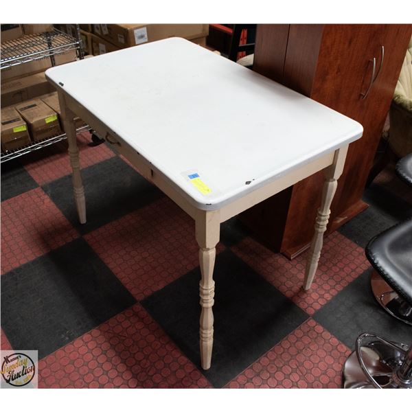 ANTIQUE FARMHOUSE TABLE - ENAMEL TOP