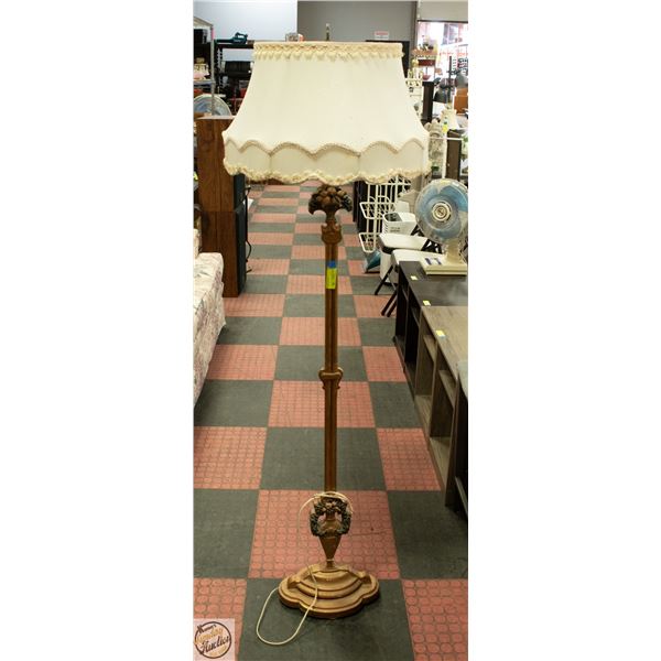 VINTAGE VICTORIAN GILT WOOD FLOOR LAMP 65"