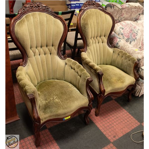 VINTAGE 2 KIMBALL VICTORIAN MAHOGANY PARLOR