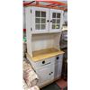 Image 1 : WHITE BAKERS RACK WITH 2 CABINETS 72"X34"X20