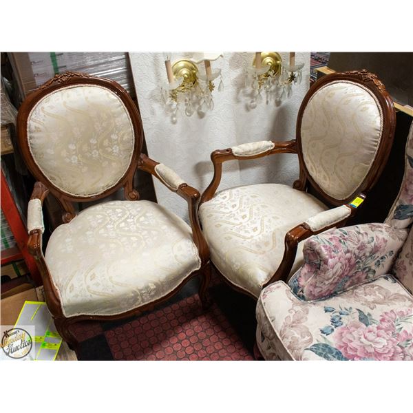 2 VINTAGE ORNATE ARMCHAIRS VICTORIAN STYLE