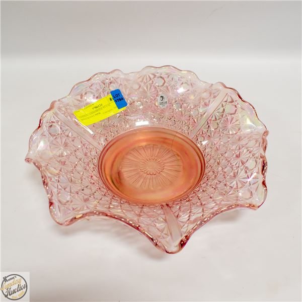 FENTON HANDMADE IN USA IRIDESCENT PINK