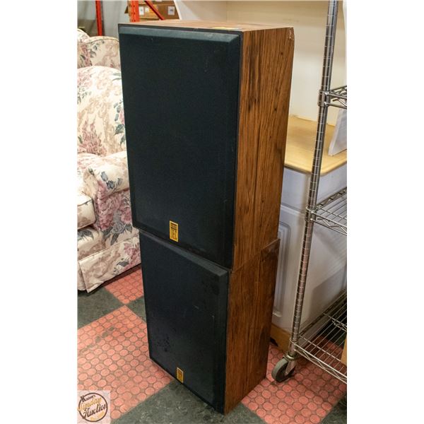2 VINTAGE SPEAKERS BY AUDIO TEC 24"