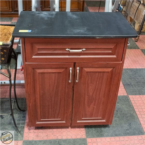 MAHOGANY WOOD STAND WITH CABINET AND DRAWER