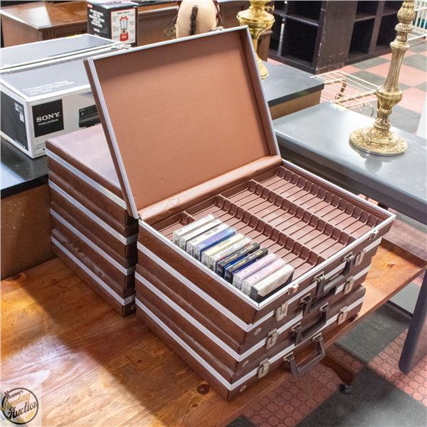 8 VINTAGE CASSETTE CASES WITH SOME CASSETTES