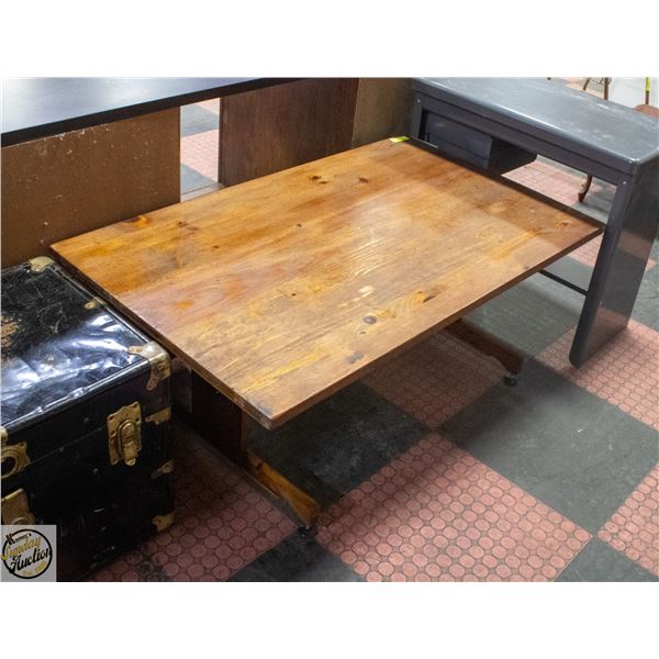 SOLID WOOD COFFEE TABLE (WAS PREVIOUSLY RESTORED)