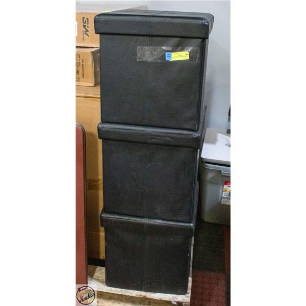 3 BLACK HIDEWAY BOX FOR LIVING ROOM