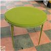Image 1 : VINTAGE BROWN VINYL CARD TABLE 28"X36"