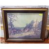 Image 1 : 41" X 34" FRAMED HUNT SCENE