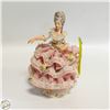 Image 1 : DRESDEN PORCELAIN FIGURINE LADY IN WAITING LACE