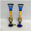 Image 1 : 2 VINTAGE BOHEMIAN COBALT BLUE VASES
