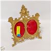 Image 1 : VINTAGE DOUBLE BRASS PHOTO FRAME WITH ORNATE