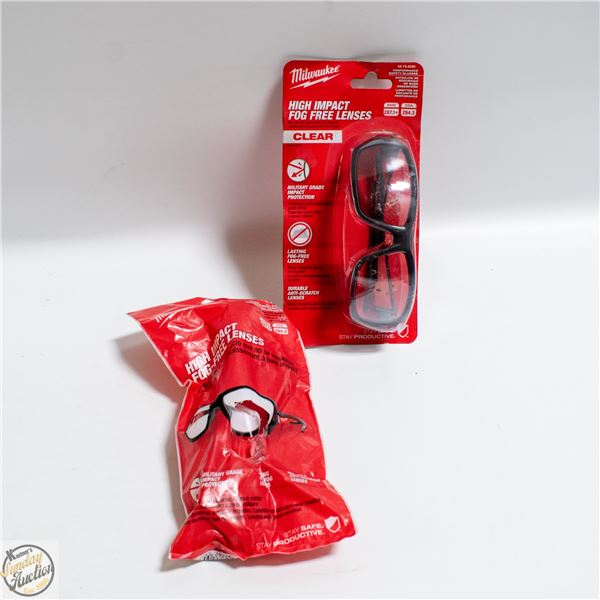 2 PCS MILWAUKEE CLEAR SAFETY GLASS NEW