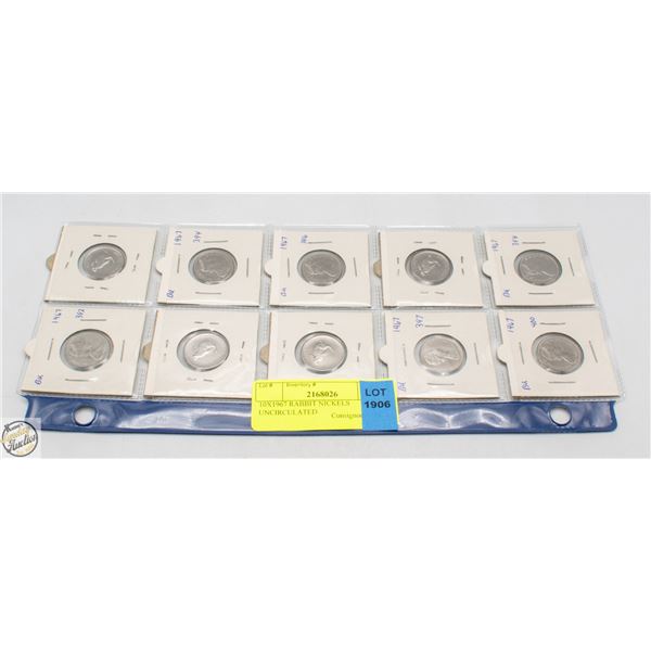 10X1967 RABBIT NICKELS UNCIRCULATED