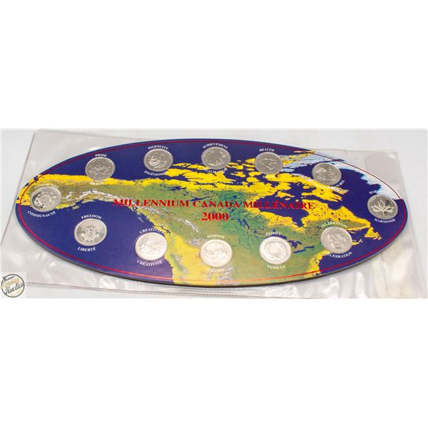 2000 12X25-CENT CANADIAN MILLENNIUM SET