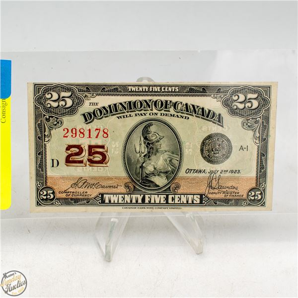 1923 SHINPLASTER 25-CENT NOTE