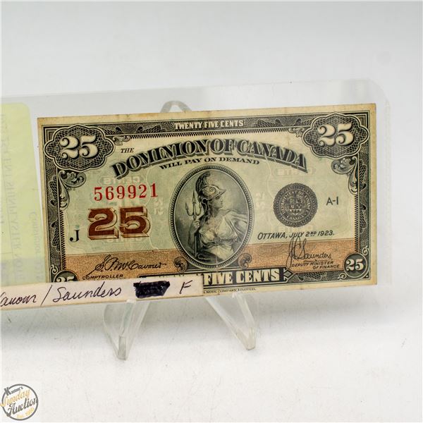 1923 25-CENT SHINPLASTER NOTE