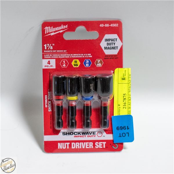 PACK OF MILWAUKEE MAGNETIC NUT DRIVER SET 1-7/8”